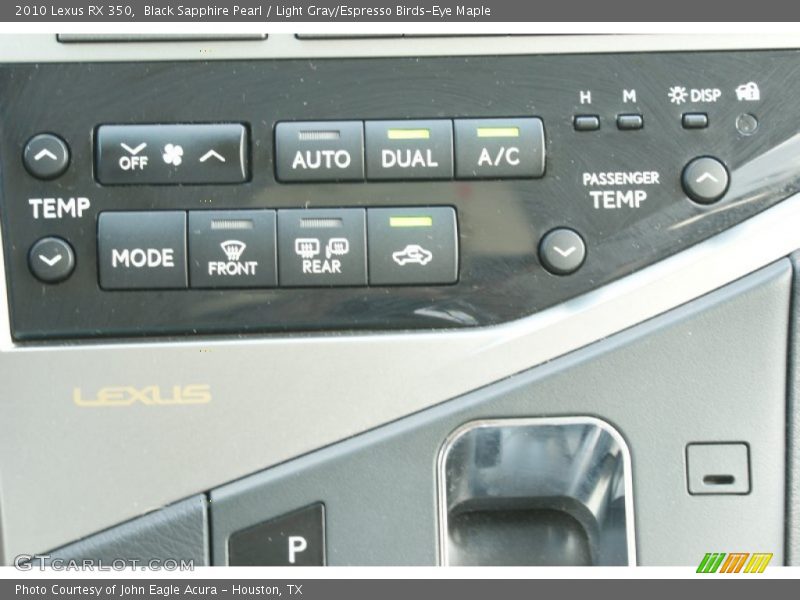Black Sapphire Pearl / Light Gray/Espresso Birds-Eye Maple 2010 Lexus RX 350