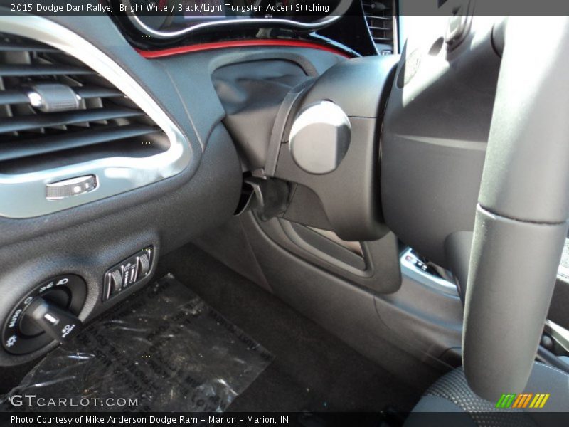 Bright White / Black/Light Tungsten Accent Stitching 2015 Dodge Dart Rallye