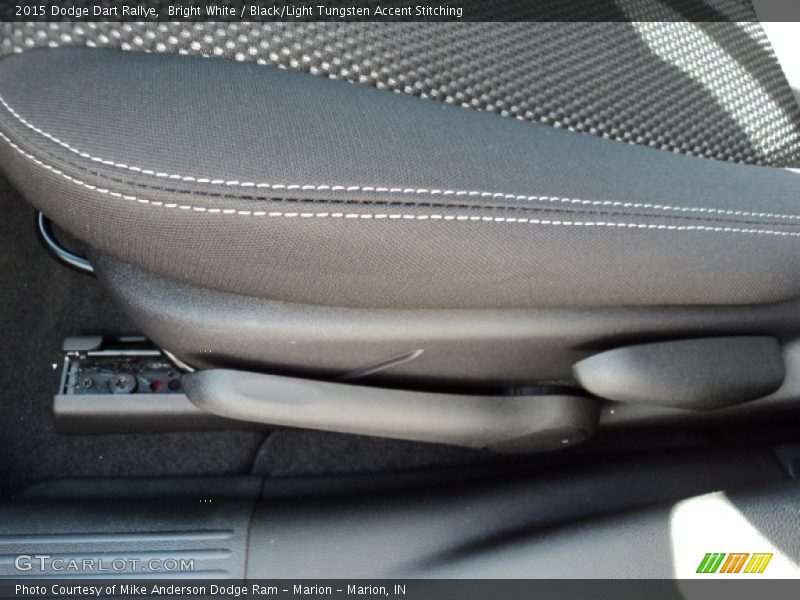 Bright White / Black/Light Tungsten Accent Stitching 2015 Dodge Dart Rallye