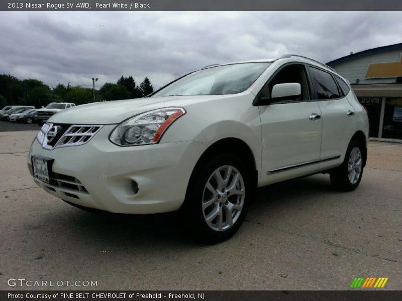 Pearl White / Black 2013 Nissan Rogue SV AWD