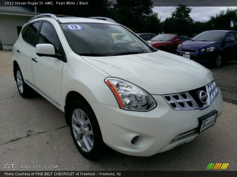 Pearl White / Black 2013 Nissan Rogue SV AWD