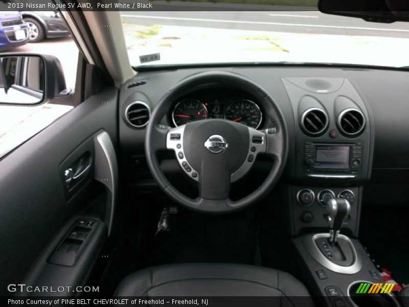 Pearl White / Black 2013 Nissan Rogue SV AWD
