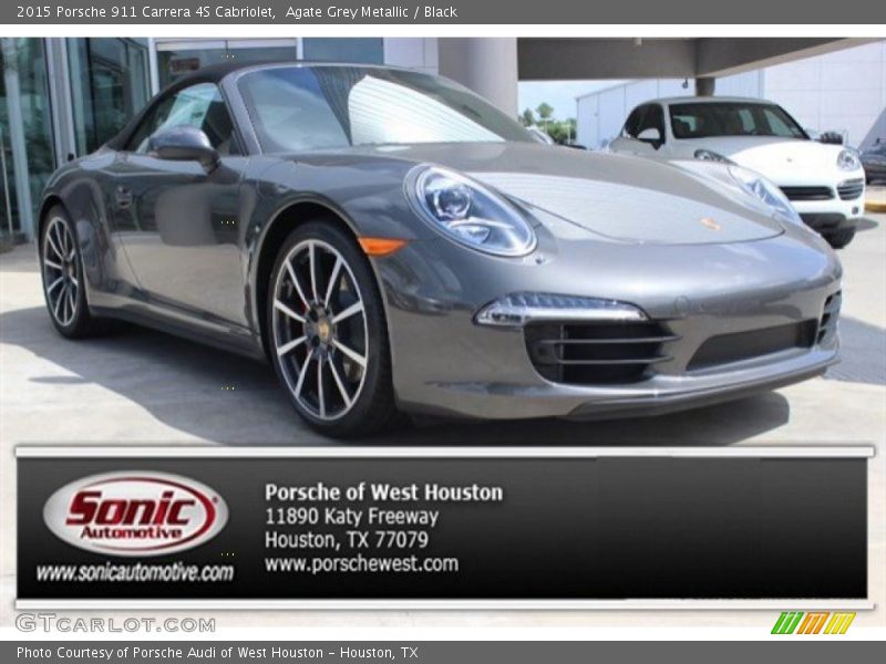 Agate Grey Metallic / Black 2015 Porsche 911 Carrera 4S Cabriolet