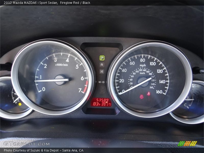 Fireglow Red / Black 2012 Mazda MAZDA6 i Sport Sedan