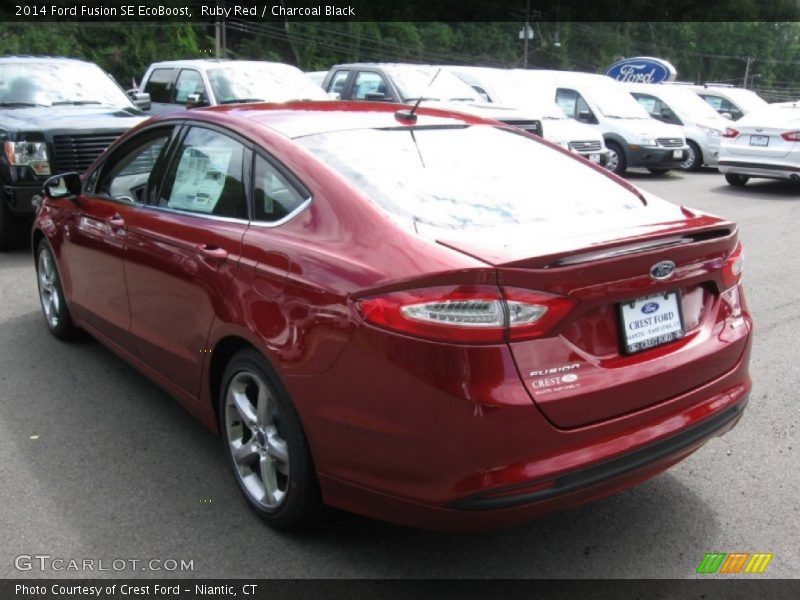 Ruby Red / Charcoal Black 2014 Ford Fusion SE EcoBoost