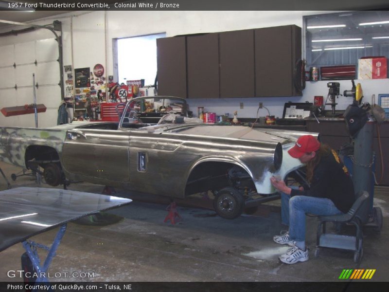 Colonial White / Bronze 1957 Ford Thunderbird Convertible