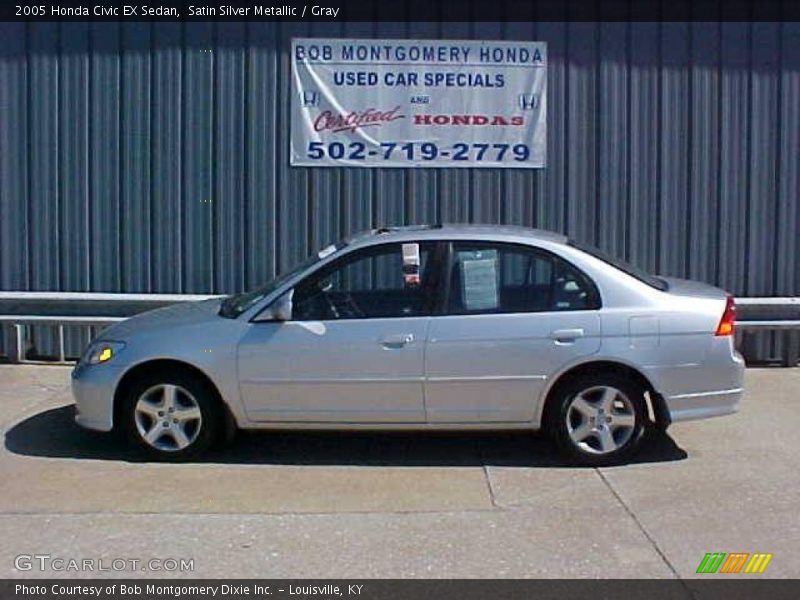 Satin Silver Metallic / Gray 2005 Honda Civic EX Sedan