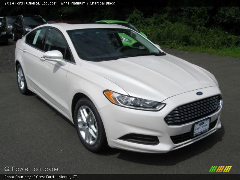 White Platinum / Charcoal Black 2014 Ford Fusion SE EcoBoost