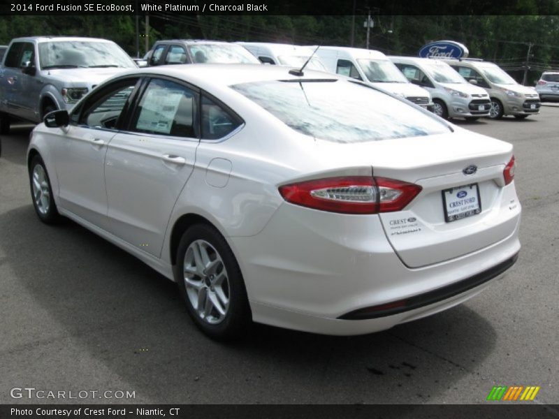White Platinum / Charcoal Black 2014 Ford Fusion SE EcoBoost