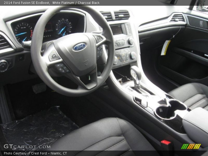 White Platinum / Charcoal Black 2014 Ford Fusion SE EcoBoost