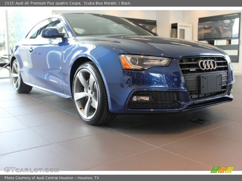 Scuba Blue Metallic / Black 2015 Audi A5 Premium Plus quattro Coupe