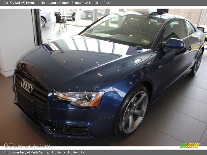 Scuba Blue Metallic / Black 2015 Audi A5 Premium Plus quattro Coupe