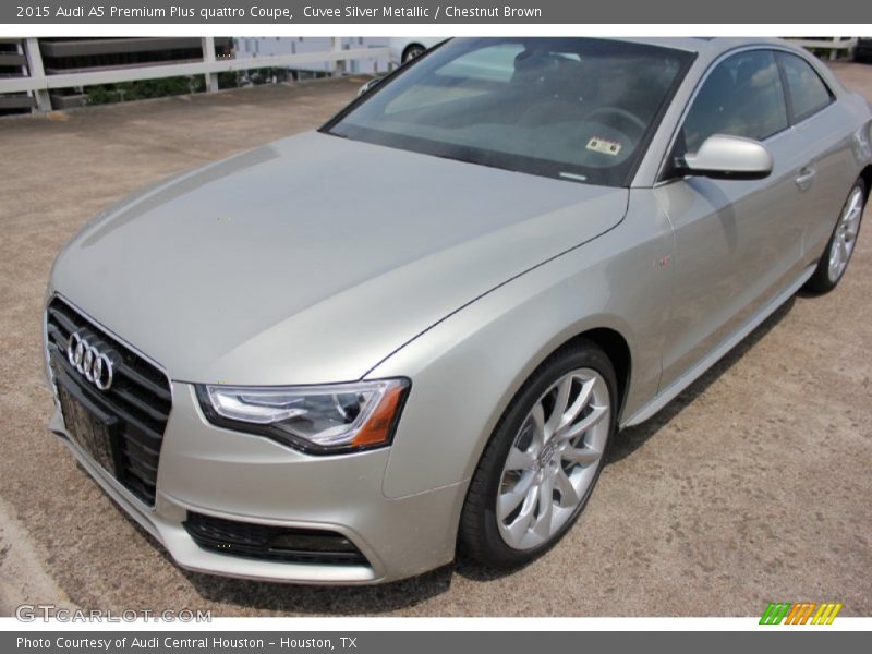 Cuvee Silver Metallic / Chestnut Brown 2015 Audi A5 Premium Plus quattro Coupe