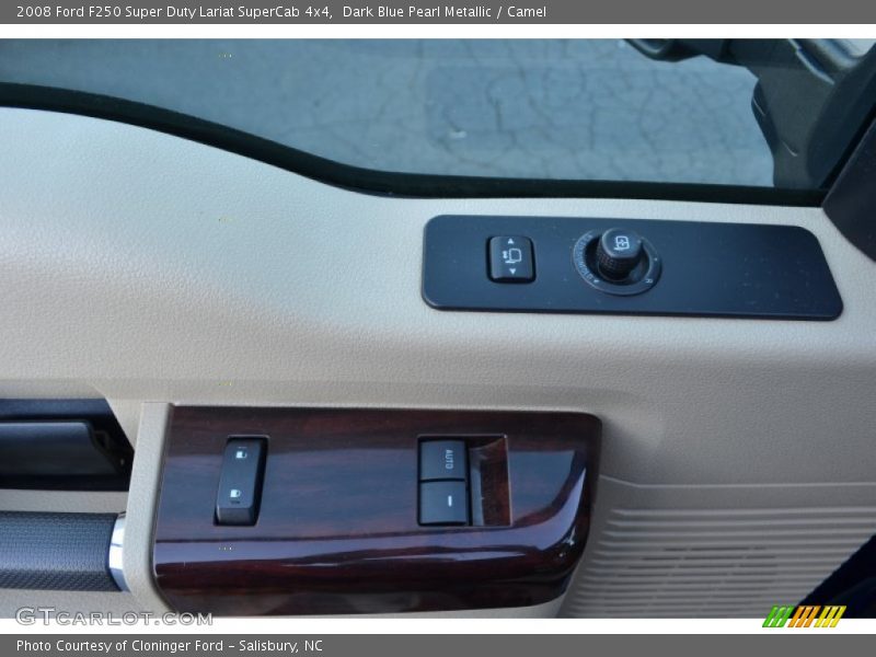 Dark Blue Pearl Metallic / Camel 2008 Ford F250 Super Duty Lariat SuperCab 4x4