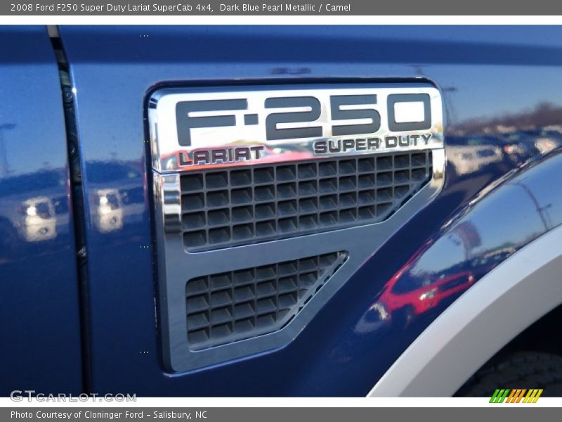 Dark Blue Pearl Metallic / Camel 2008 Ford F250 Super Duty Lariat SuperCab 4x4