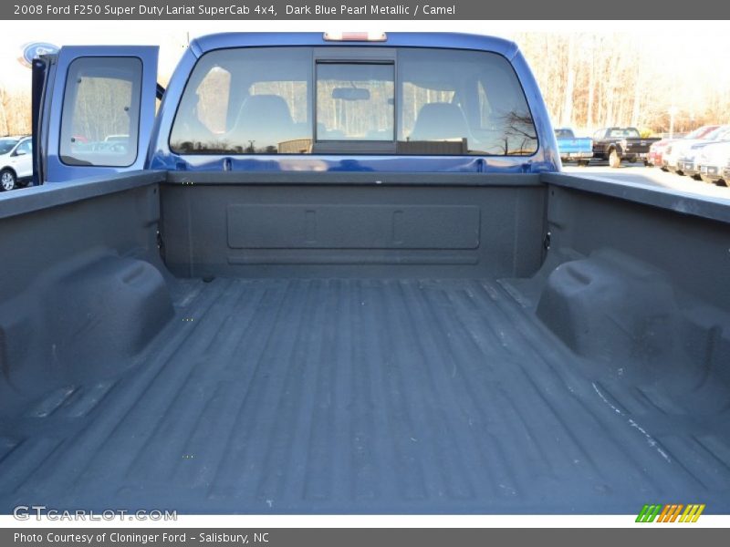 Dark Blue Pearl Metallic / Camel 2008 Ford F250 Super Duty Lariat SuperCab 4x4
