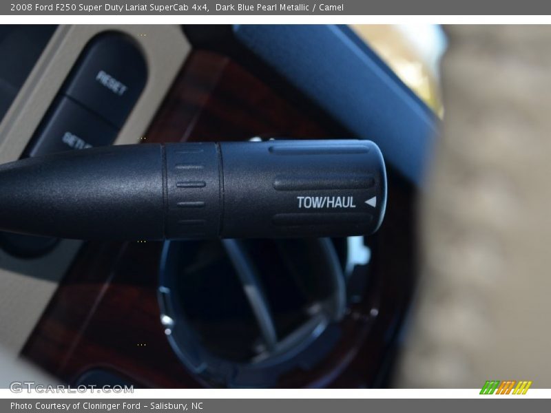 Dark Blue Pearl Metallic / Camel 2008 Ford F250 Super Duty Lariat SuperCab 4x4
