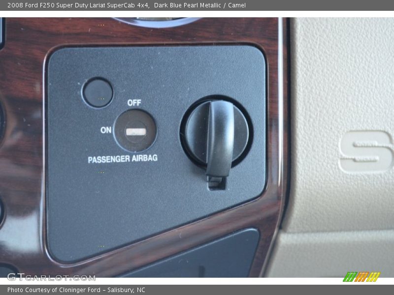 Dark Blue Pearl Metallic / Camel 2008 Ford F250 Super Duty Lariat SuperCab 4x4