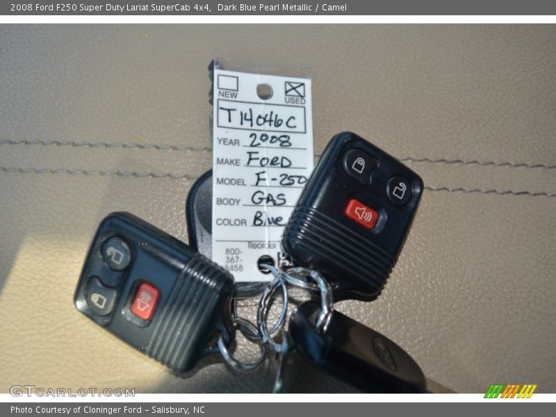 Dark Blue Pearl Metallic / Camel 2008 Ford F250 Super Duty Lariat SuperCab 4x4