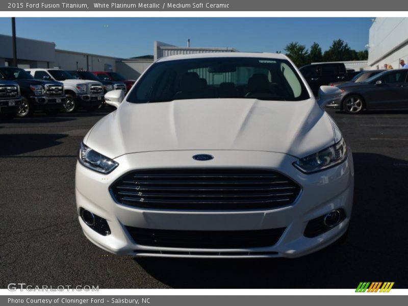 White Platinum Metallic / Medium Soft Ceramic 2015 Ford Fusion Titanium