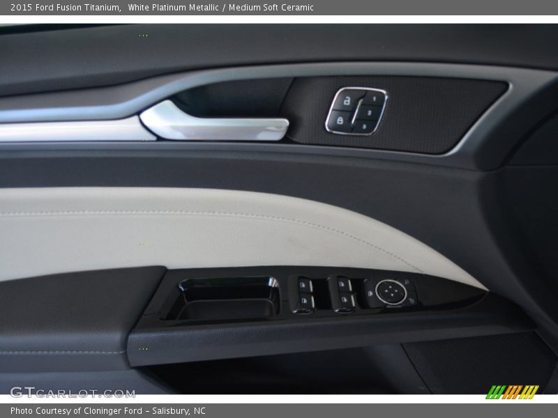 White Platinum Metallic / Medium Soft Ceramic 2015 Ford Fusion Titanium