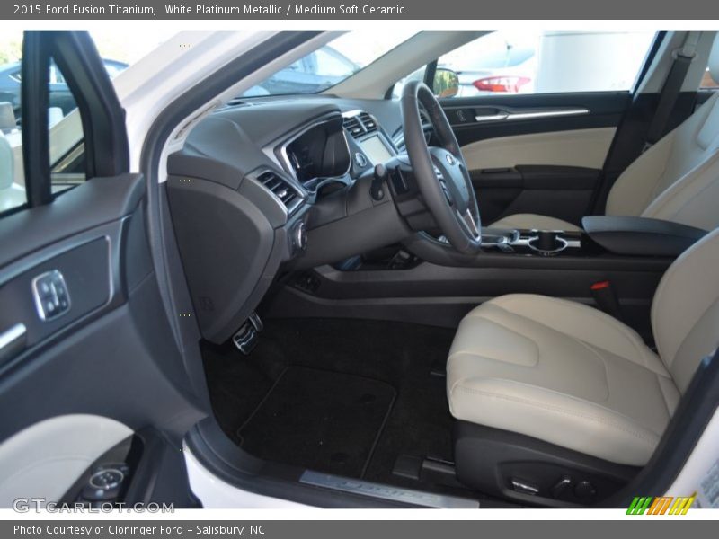 White Platinum Metallic / Medium Soft Ceramic 2015 Ford Fusion Titanium