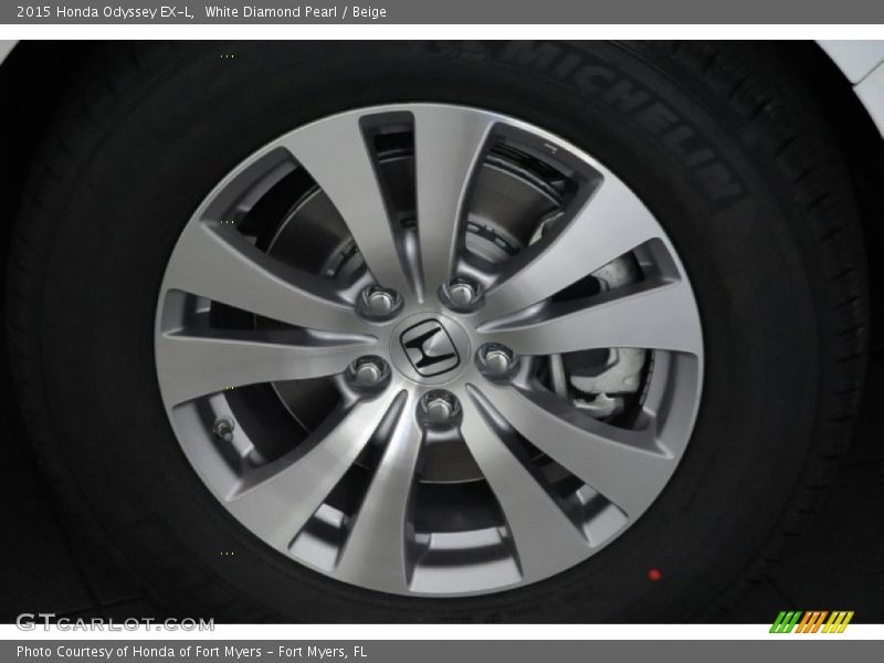 White Diamond Pearl / Beige 2015 Honda Odyssey EX-L