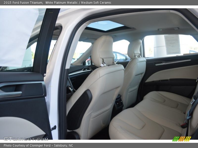 White Platinum Metallic / Medium Soft Ceramic 2015 Ford Fusion Titanium