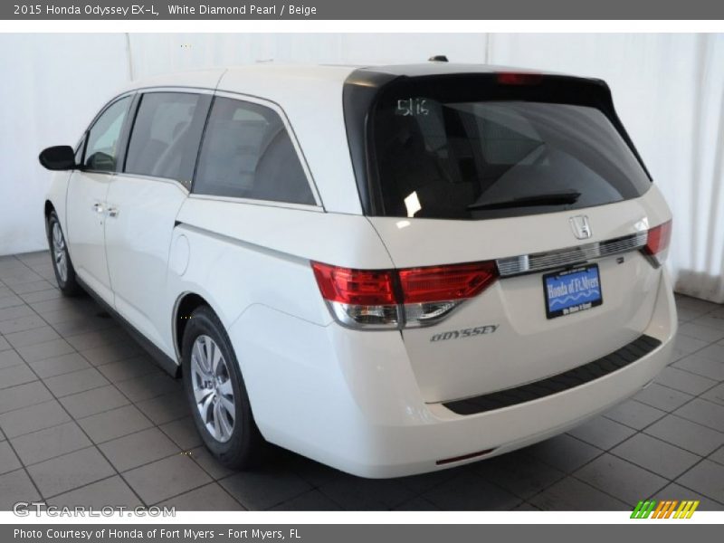 White Diamond Pearl / Beige 2015 Honda Odyssey EX-L