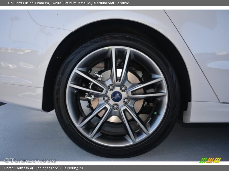 White Platinum Metallic / Medium Soft Ceramic 2015 Ford Fusion Titanium
