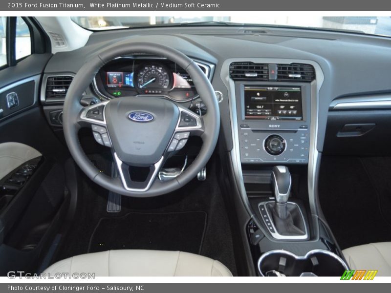 White Platinum Metallic / Medium Soft Ceramic 2015 Ford Fusion Titanium