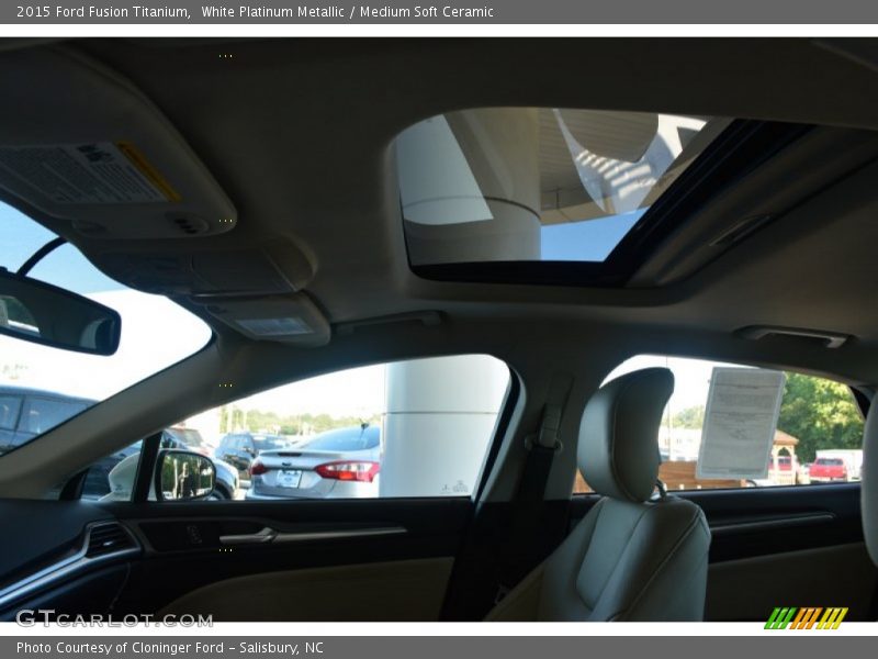 White Platinum Metallic / Medium Soft Ceramic 2015 Ford Fusion Titanium