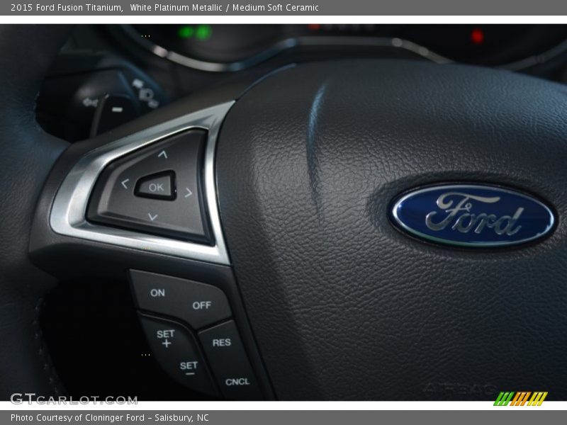 White Platinum Metallic / Medium Soft Ceramic 2015 Ford Fusion Titanium