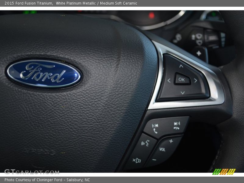 White Platinum Metallic / Medium Soft Ceramic 2015 Ford Fusion Titanium