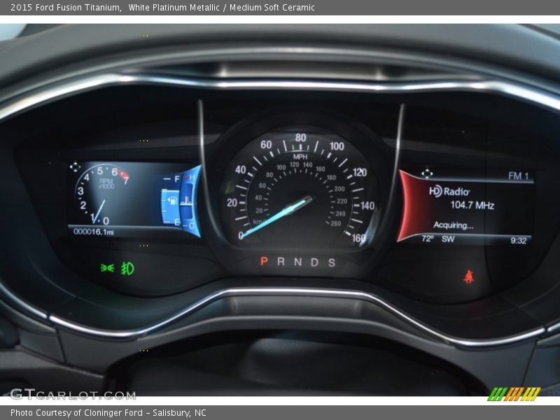 White Platinum Metallic / Medium Soft Ceramic 2015 Ford Fusion Titanium