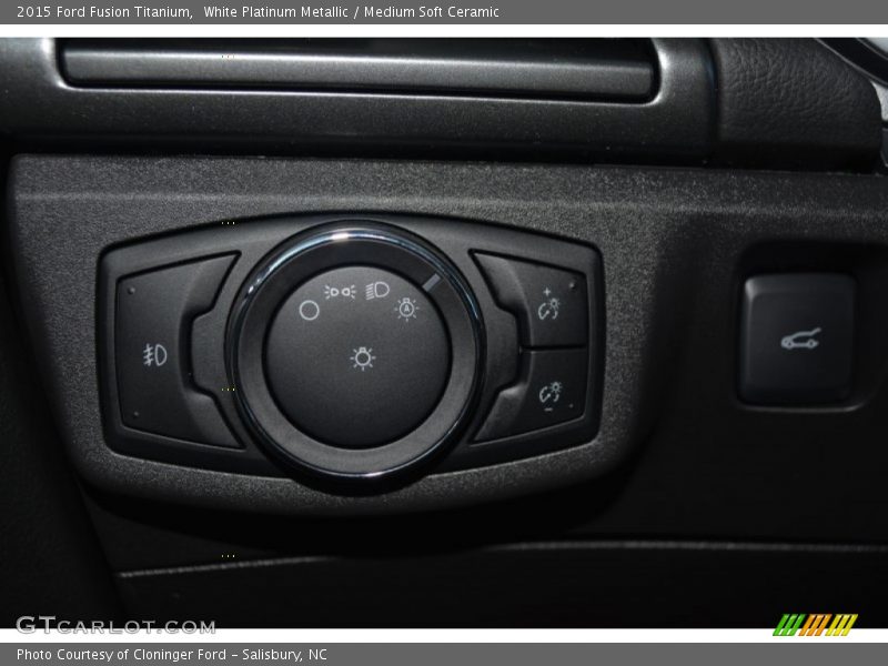 White Platinum Metallic / Medium Soft Ceramic 2015 Ford Fusion Titanium