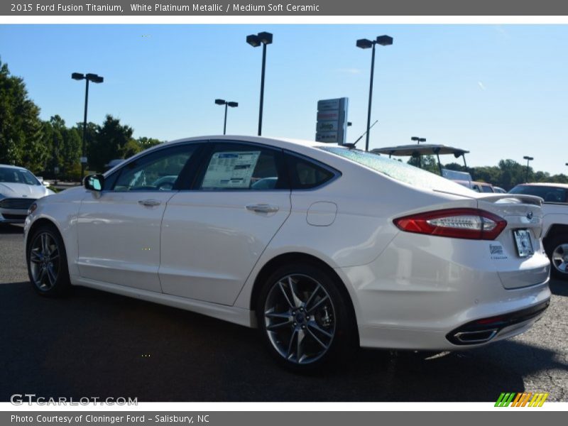 White Platinum Metallic / Medium Soft Ceramic 2015 Ford Fusion Titanium
