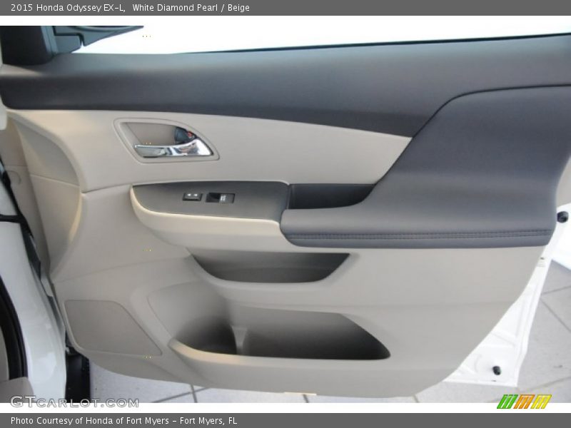 White Diamond Pearl / Beige 2015 Honda Odyssey EX-L