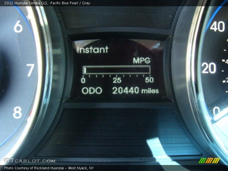 Pacific Blue Pearl / Gray 2012 Hyundai Sonata GLS