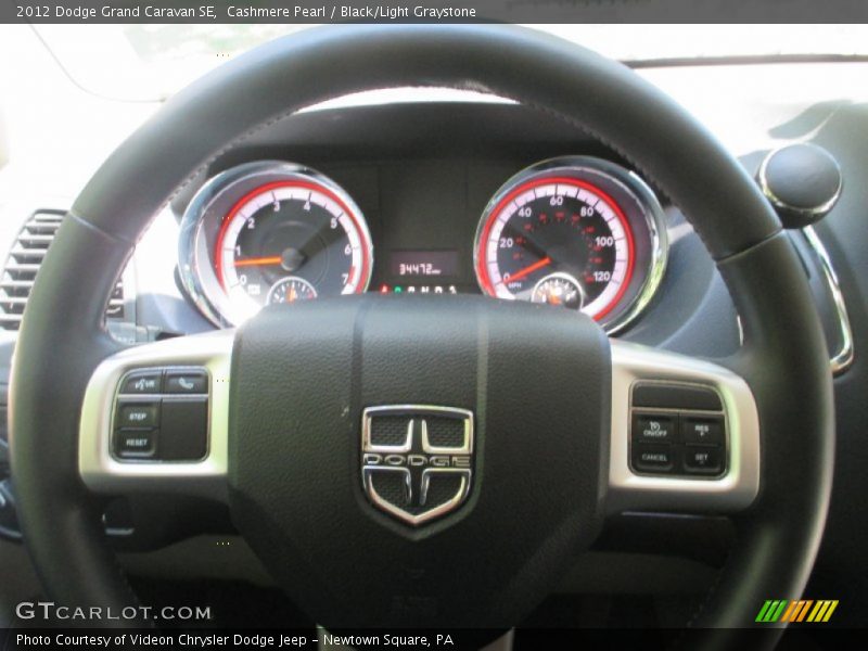 Cashmere Pearl / Black/Light Graystone 2012 Dodge Grand Caravan SE