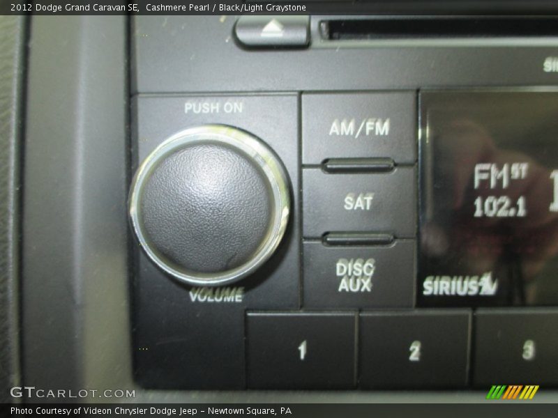Cashmere Pearl / Black/Light Graystone 2012 Dodge Grand Caravan SE