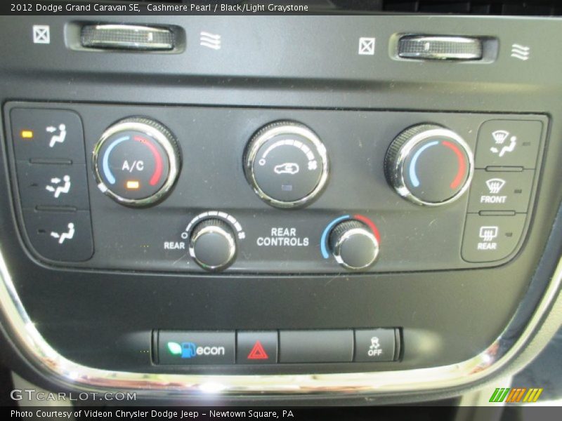 Cashmere Pearl / Black/Light Graystone 2012 Dodge Grand Caravan SE