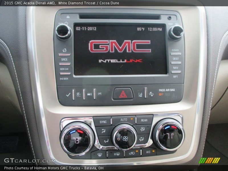 White Diamond Tricoat / Cocoa Dune 2015 GMC Acadia Denali AWD