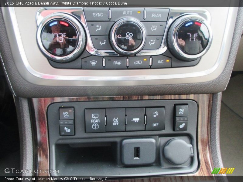 White Diamond Tricoat / Cocoa Dune 2015 GMC Acadia Denali AWD