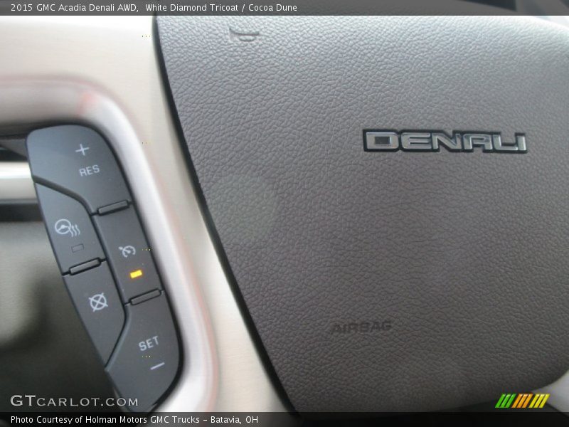 White Diamond Tricoat / Cocoa Dune 2015 GMC Acadia Denali AWD