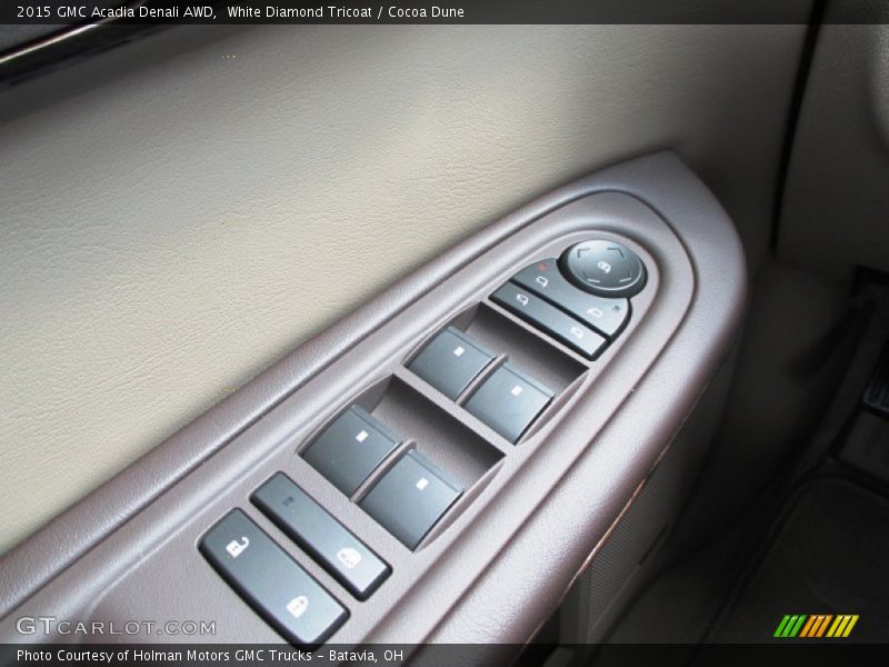 White Diamond Tricoat / Cocoa Dune 2015 GMC Acadia Denali AWD