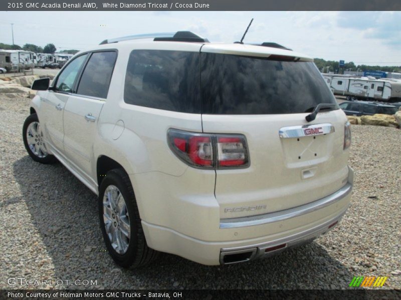 White Diamond Tricoat / Cocoa Dune 2015 GMC Acadia Denali AWD