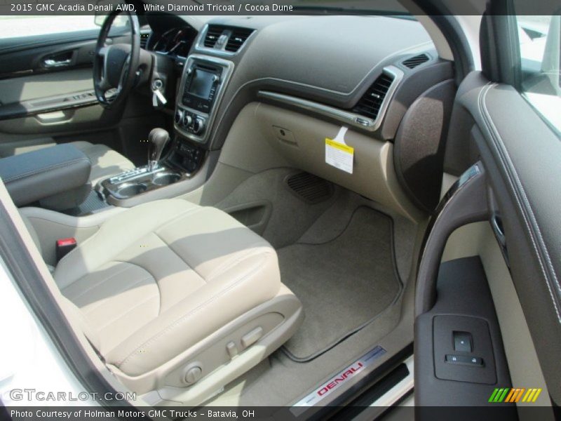 White Diamond Tricoat / Cocoa Dune 2015 GMC Acadia Denali AWD