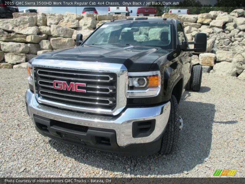 Onyx Black / Jet Black/Dark Ash 2015 GMC Sierra 3500HD Work Truck Regular Cab 4x4 Chassis