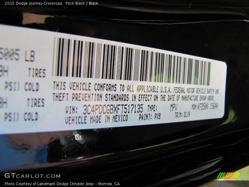 Pitch Black / Black 2015 Dodge Journey Crossroad